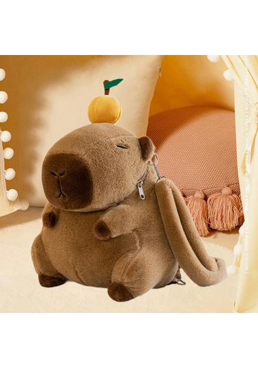 Suntek Capybara Sırt Çantası Günlük Sevimli Omuz Turuncu