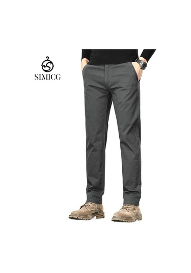 Yeni Yıkanmış Aşınmaya Dayanıklı Düz Pantolon Gri