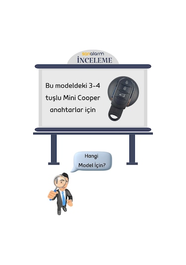 Premium Mini Cooper Siyah Anahtar Kabı Kılıfı