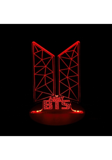 Skycity Bts Army Hediyesi 16 Renkli Akrilik Led Masa Lambası, Usb Ve Uzaktan Kumanda İle Yatak Odası Işığı 14x6cm Beyaz