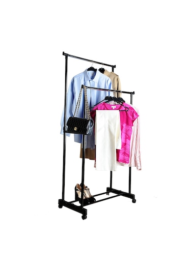 biricik Teleskopik Tekerlekli İkili Elbise Askılığı Diğer