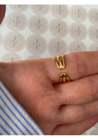 Pinery Jewels Firuze Taşlı Paslanmaz Çelik Kararmaz Ayarlanabilir Gold Yüzük Altın