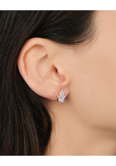 Lekka Design Kadın Kararmaz Çelik Lüks Zirkon Taşlı Fatma Ana Eli Küpe