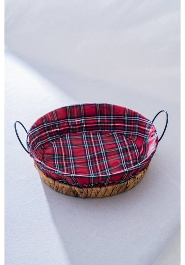 Rustika Nomia Hasır Yuvarlak Ekmek Sepeti - 28 Cm Renkli