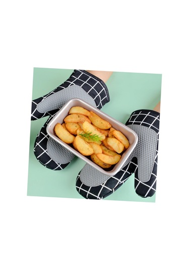 1 Çift Fırın Eldiveni Isıya Dayanıklı Mutfak Eldiveni Diğer