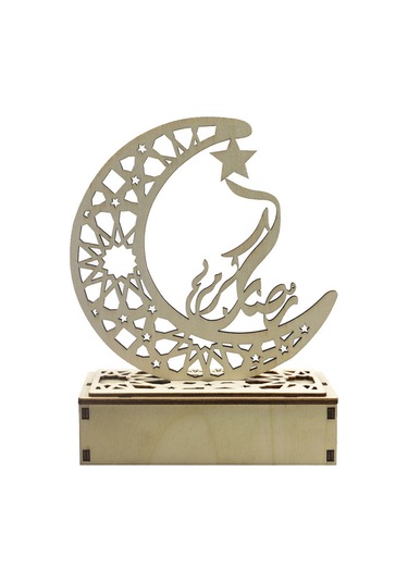 Xiyyadms Ahşap Aydınlatmalı Ramazan Ayı Heykeli - Dekoratif Led Lehim Ürünü - Jm01932 Modeli Pil Dahil Değil Diğer