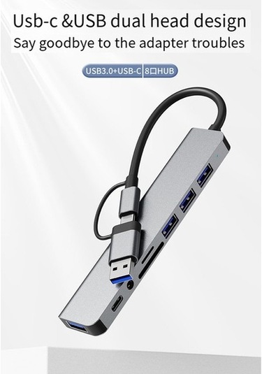 Venturemart Usb Bağlantı Istasyonu, Sekizi Bir Hubda, Pd100w, Sd/tf, Audio3.5,4 Usb Çoklu Bağlantı N