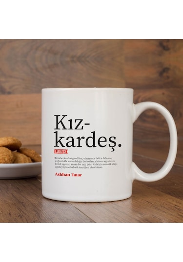 Lügatçe Kız Kardeş Isme Özel Kupa