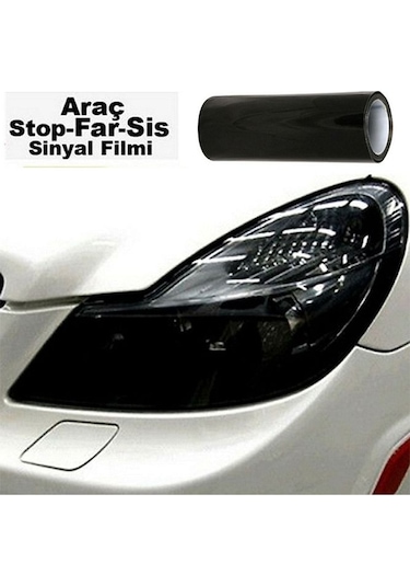 Far Stop Filmi Far Folyosu Koyu Parlak Siyah Far Çizik Çizilme Engelleyici Folyo 100cm X 30cm