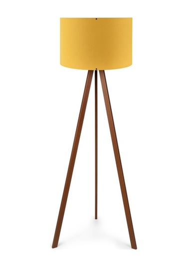 A&g Ahşap Tripod Lambader Kumaş Başlık Köşe Lambası Çok Renkli