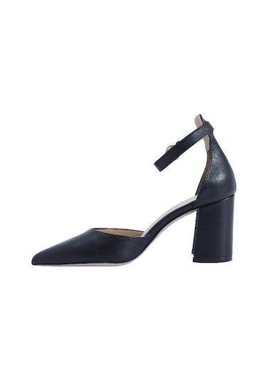 Poletto Hakiki Deri Sıyah-altın Ayakkabı Stiletto 9839 60 V2-2421 Siyah