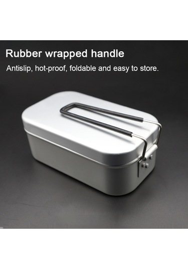 Mufunye El Taşınabilir Alüminyum Alaylı Yemek Kutusu , Isıya Dayanıklı Sap - Mini Boyutlu Çok Renkli