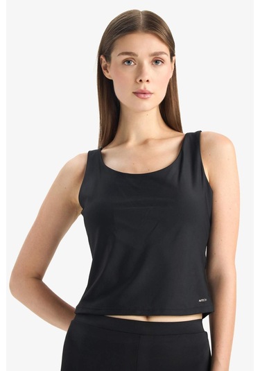 DeFactoFit U Yaka Astarlı Pedli Bikini Üstü D9380AX25HSBK81 Siyah