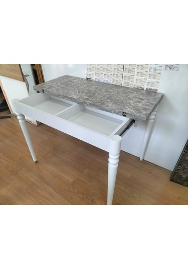 110 X 45 Katlanır Masa Gri Mermer Desen