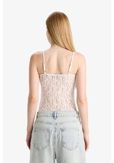 Defacto Coool Fitted Dantel Bodysuit F7895ax25hswt32 Beyaz