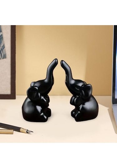 1 Çift Fil Çifti Heykeli Reçine Seven Fil Figürini Masaüstü Fil Heykeli Yüzük Tutucu Kadınlar Çiftler İçin Hediye Ev Dekoru