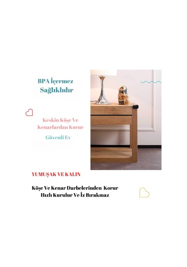 8 Adet Köşe Koruyucu Yastık Saf Kauçuk Masa Sehpa Kenar Köşe Koruyucu Çocuk Bebek Emniyet Koruma 001