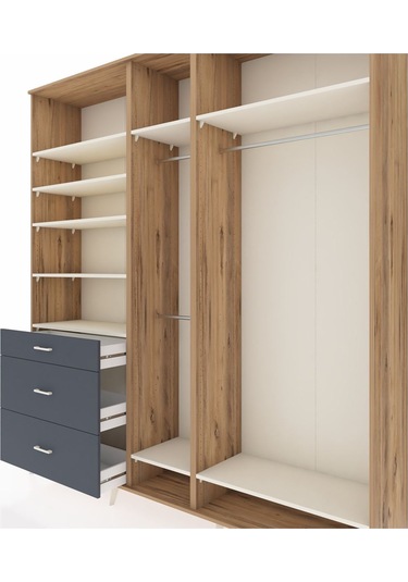 Hyperion Dolap 9 Raflı 3 Çekmeceli 3 Askılı 220x44x243 Çam-aytaşı/antrasit Aytası/antrasıt Hyperion Dolap 9 Raflı 3 Çekmeceli 3 Askılı 220x44x243 Çam-aytaşı/antrasit Aytası/antrasıt