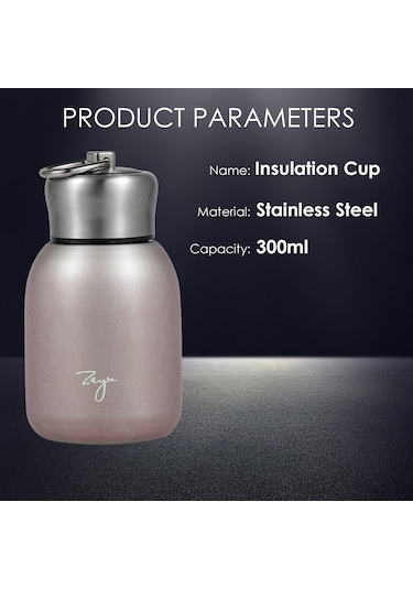 Leezsing 304 Paslanmaz Çelik 300ml Termos Bardak, Uzun Süre Isı Saklar, Ofis-plaj-yürüyüş İçin, Gül Altın Rengi
