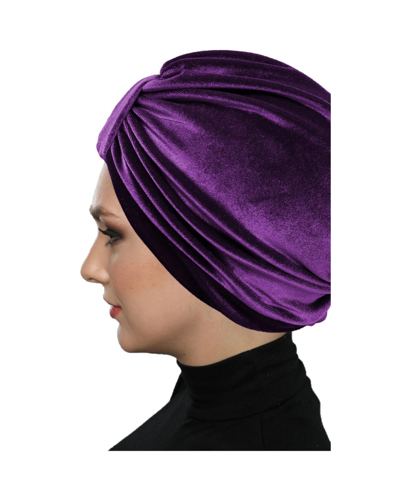 Kadife Kardelen Astarlı Mor Hazır Türban Tesettür Bone Mor