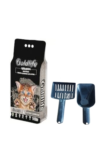 Goldlife Kedi Kumu 10 L + Kedi Kum Küreği + Kedi Mama Küreği