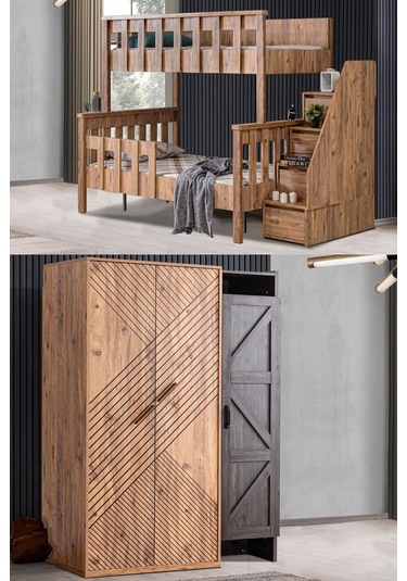 Ranza, Deluxe Ayrılabilir Ranza Elit 3 Kapılı Dolap 90 X 190 CM