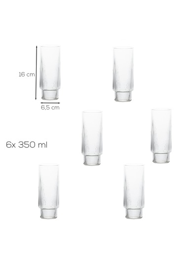 Porsima 04179 6lı Cam Meşrubat Bardağı Çay Kahve Bardak Kupa Şeffaf 350 Ml