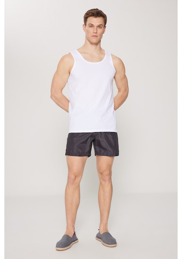 AC&Co / Altınyıldız Classics Erkek Beyaz Standart Fit Normal Kesim %100 Pamuk 2'li Atlet Paketi Beyaz