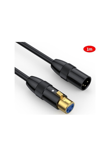 Rogfer Junsunmay Xlr Erkek - Dişi Mikrofon Kablosu 3 Pin Ses Kablosu Dengeli Korumalı Kablo, Uzunluk: 1m