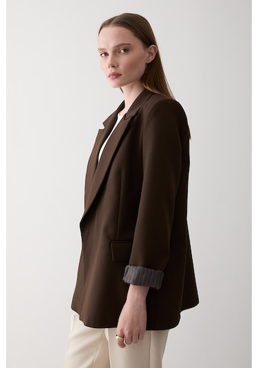 Kahverengi Blazer Ceket - 7560 Kahverengi