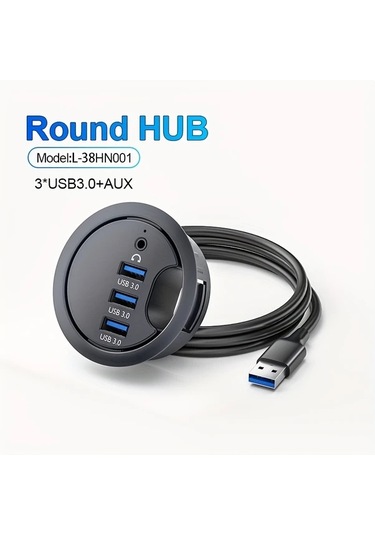 Xuweiwei L-38hn001 Jklkj Usb 2.0 3.0 Cok Portlu Hub Sesli Tip C Sarj Ve Veri Aktarimli Kompakt Masaustu Dok 60mm Yuvarlak Tasarim Genis Uyumluluk