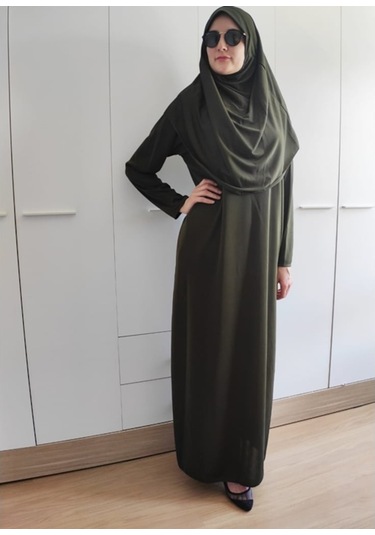 Tek Parça Namaz Elbisesi (Haki) Haki