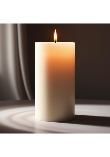 Soya Parafinli Beyaz 1 Adet 70-80 Saat Yanma Süreli Çap:10 Cm Boy:10 Silindir Blok Mum Beyaz Beyaz