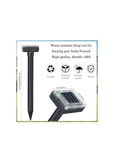 8 Adet Solar Güneş Enerjili Akrep,köstebek,yılan Fare Kovucu 750-1000 M2 Etkili Kare
