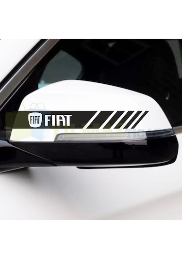 Fiat Logo Arma Yan Ayna Kapağı Şerit Sticker Yapıştırma 3 Çift 20 X 2 Cm