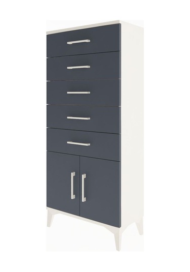 Arges Dolap 5 Raflı 2 Kapaklı 60x30x134 Aytaşı-antrasit Aytaşı