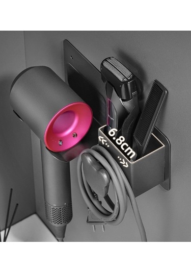 Lichen Saç Kurutma Makinesi Tutacağı, Zımbasız, Paslanmaz Çelik Gri