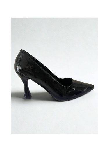 Siyah Kırışık Rugan Stiletto Siyah Kırışık Rugan