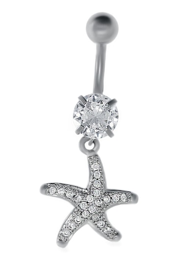 Kadın Deniz Yıldızı Model Çelik Piercing Gümüş
