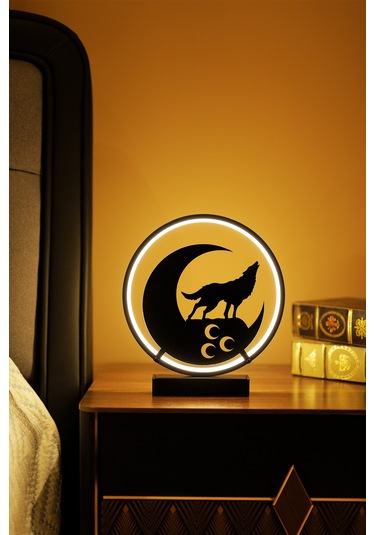 Bozkurt Ve Üç Hilal Metal Led Masa Lambası Dekoratif Işıklı Gece Lambası Türk Motifli Tasarım Aykurt