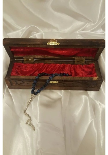 Akik Tesbih Tespih Akik Doğal Taş Tesbih Gümüş İmameli Ahşap Kutulu 10 Mm Kesme Akik Çok Renkli