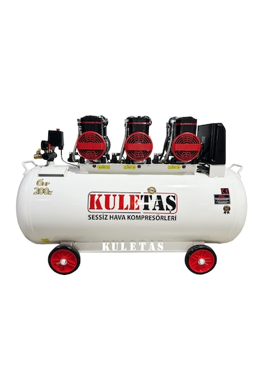 Kuletaş 200 Litre 6 Hp Sessiz Yağsız Premium Kafa Hava Kompresörü
