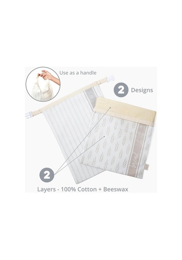 Maoyaya Ev Yapımı Ekmek İçin Yeniden Kullanılabilir Pamuklu Balmumu Torbaları 2 Paket - Xl Boy Diğer