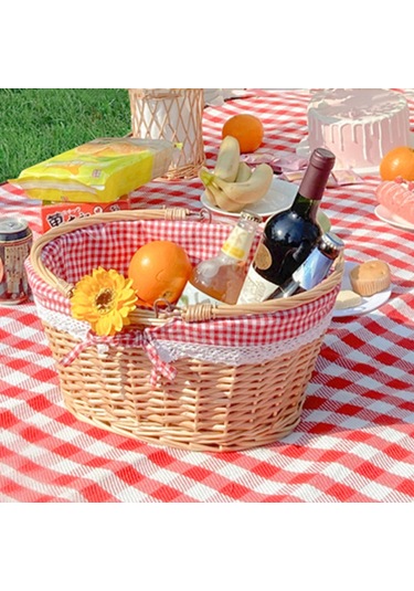 Homyl Çiftlik Evi Bahçe Düğünü Için Tutamak Rattan Kırmızı