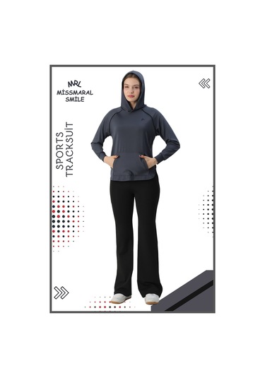 Kadın Spor Eşofman Takım İspanyol Paça Çift Cepli Alt &kapüşonlu Kanguru Cepli Üst Antrasit 3053 Antrasit Kadın Spor Eşofman Takım İspanyol Paça Çift Cepli Alt &kapüşonlu Kanguru Cepli Üst Antrasit 3053 Antrasit