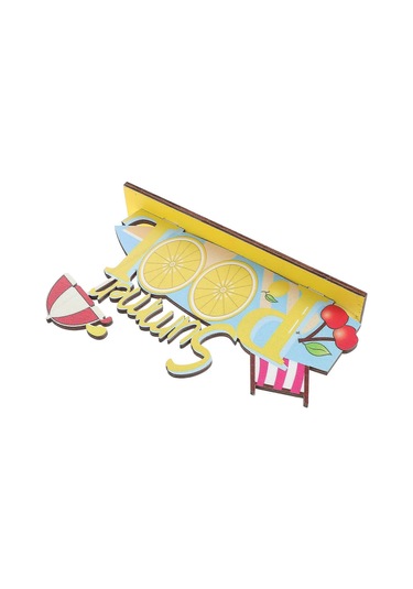 Masa Dekorasyonu Ahşap Süs Masaüstü Dekorasyonu Luau Teması Sarı