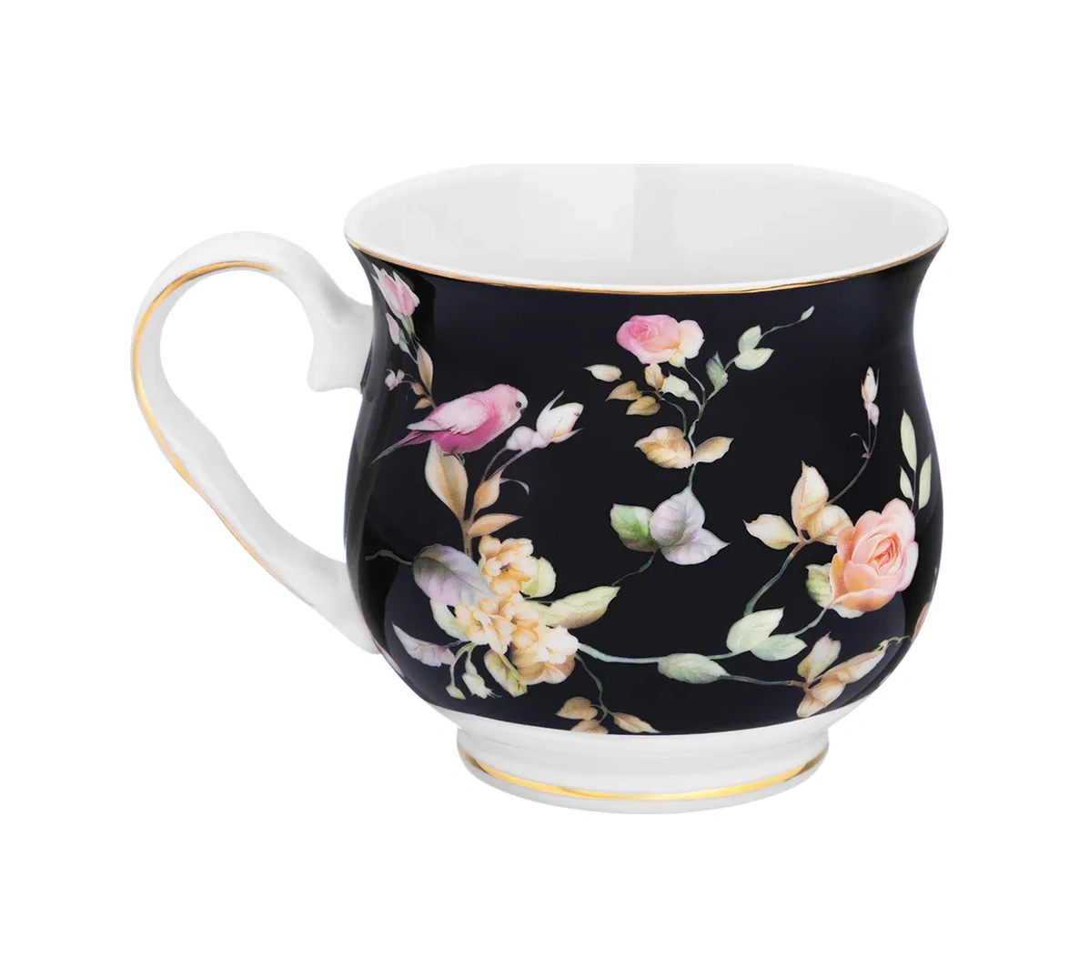 Elan Gallery "siyah İstihkamlı Şarkı Söyleyen Kuşlar" Kupa, 480 Ml 221503790 Siyah