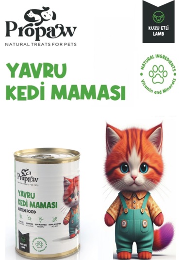 Propaw Kuzu Parça Etli Jöleli Premium Tahılsız Yavru Kedi Maması 415 G