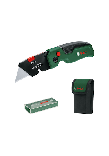 Bosch Premium Katlanabilir Maket Bıçağı + Kumaş Çanta + 10 Bıçak - 1600A02W7M