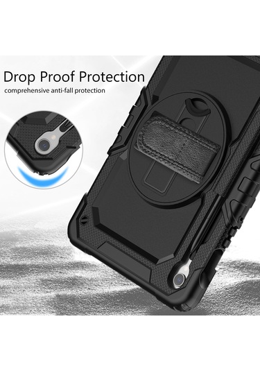 Samsung Galaxy Uyumlu Tab S9 Fe Sm-x510 Sm-x516b Pc+silikon Kılıf Kickstand Tablet Kılıfı Pet Ekran Koruyucu Ve El Kayışı